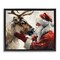 Stupell Industries Traditional Santa & Reindeer Floating Frame Design by Arlington Prints